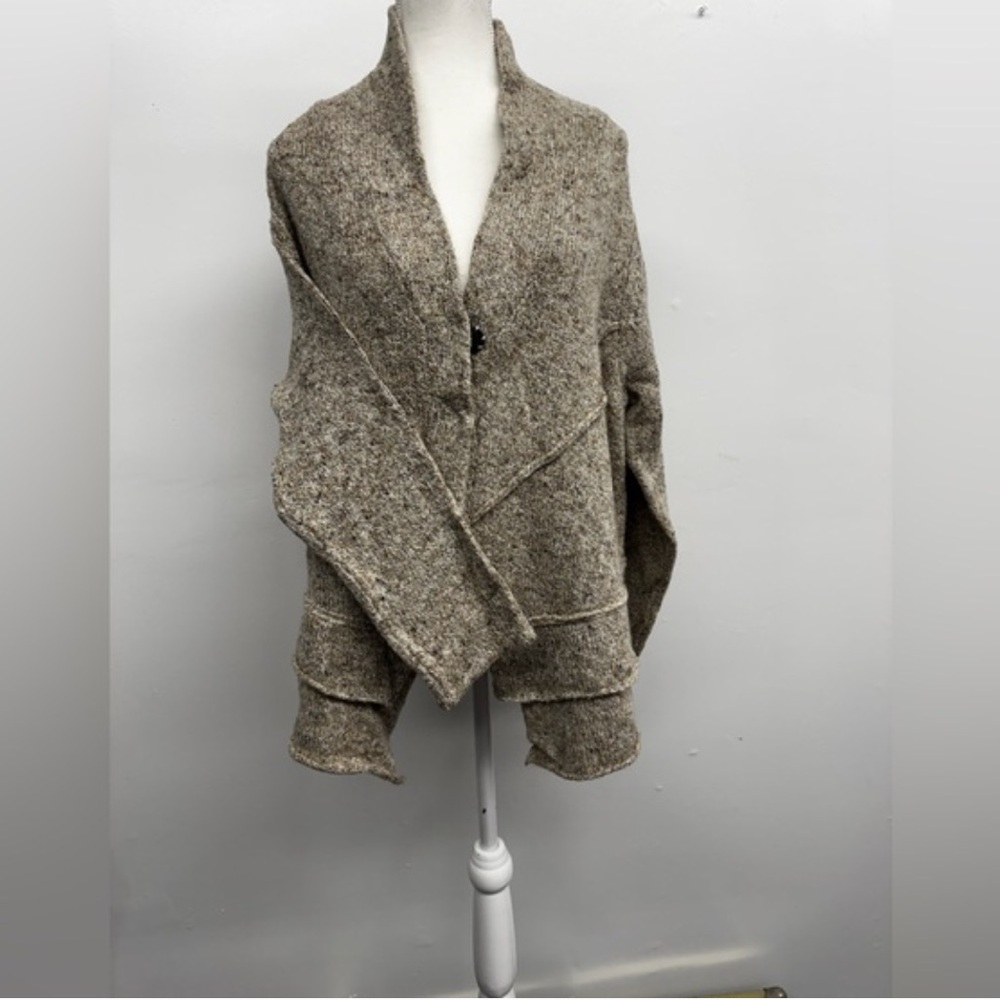Cozy Oversized Open Front Knit Cardigan - Heather Taupe